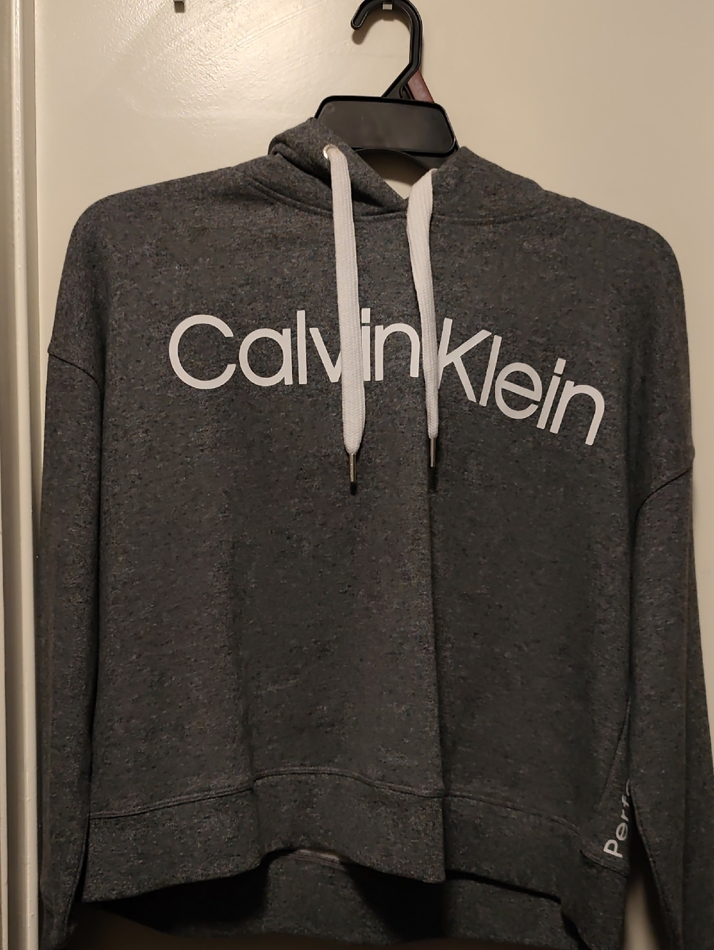 Calvin Klein Women's Gray Pullover Crewneck with White Logo